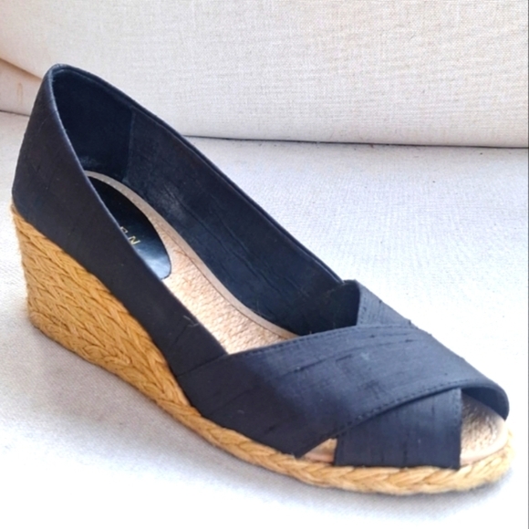 LAUREN Ralph Lauren Women's Black Wedge Espadrilles - Picture 1 of 7